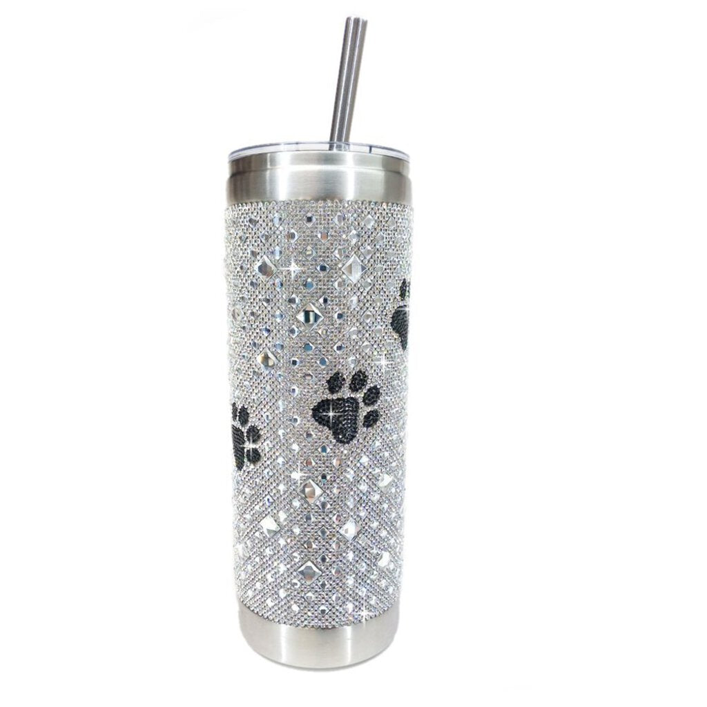 JACQUELINE KENT Diamonds in the Ruff Tumbler with Straw 7 Color Choices