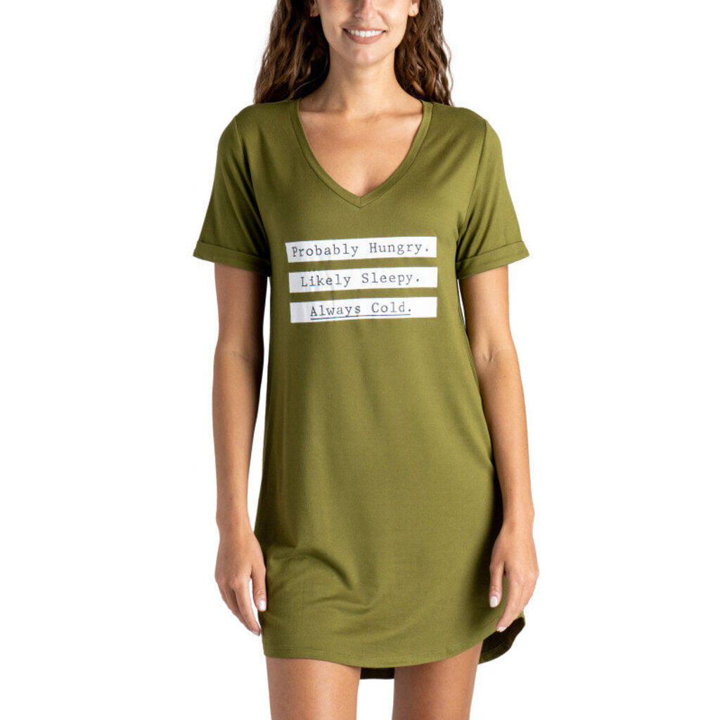 HELLO MELLO Olive Probably Hungry Likely Sleepy Always Cold Loungewear