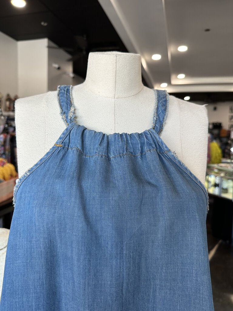 JADED GYPSY Sleeveless Light Denim All About You You Top Made in the USA