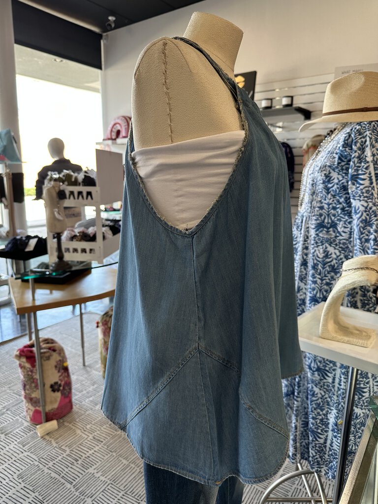 JADED GYPSY Sleeveless Light Denim All About You You Top Made in the USA