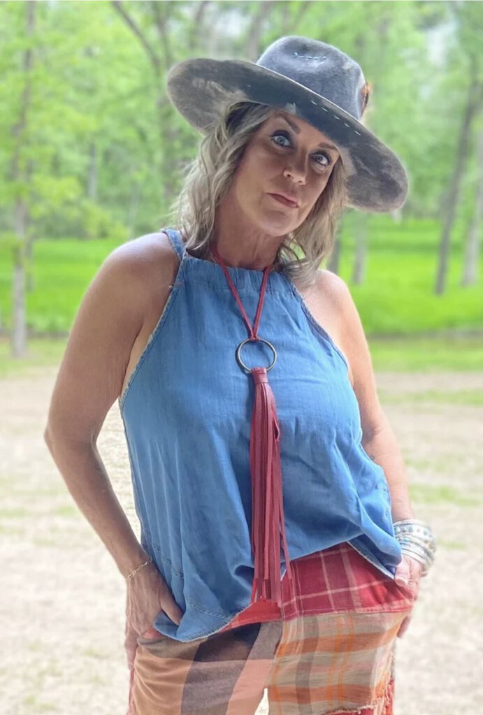 JADED GYPSY Sleeveless Light Denim All About You You Top Made in the USA