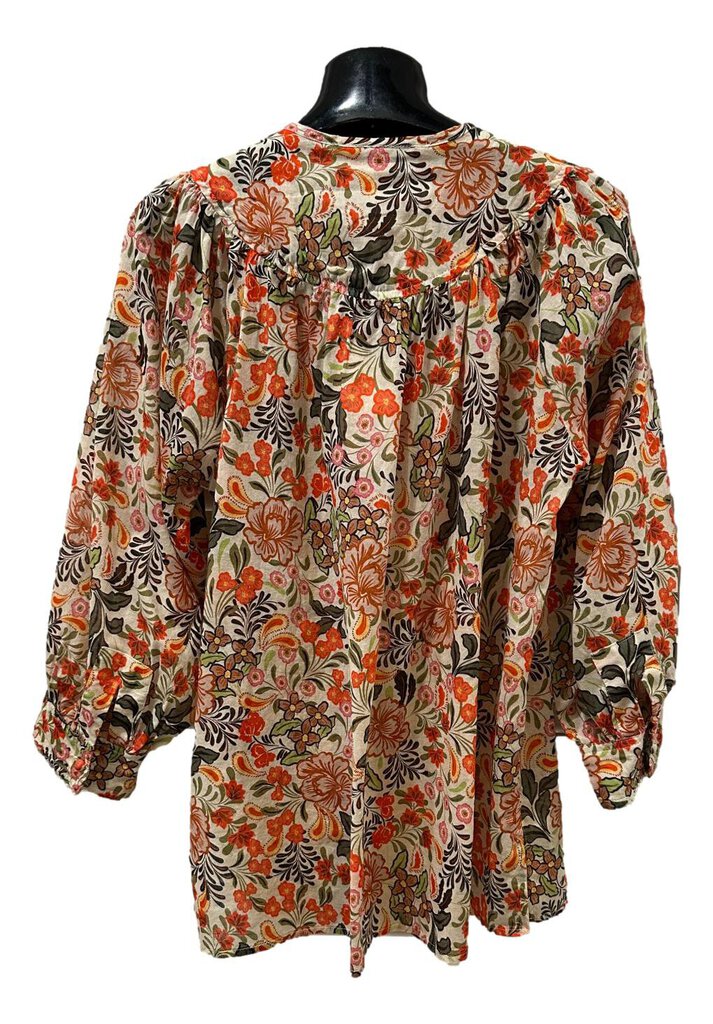 JOHNNY WAS COTTON VALECIA CIRCLE YOKE BLOUSE TOP