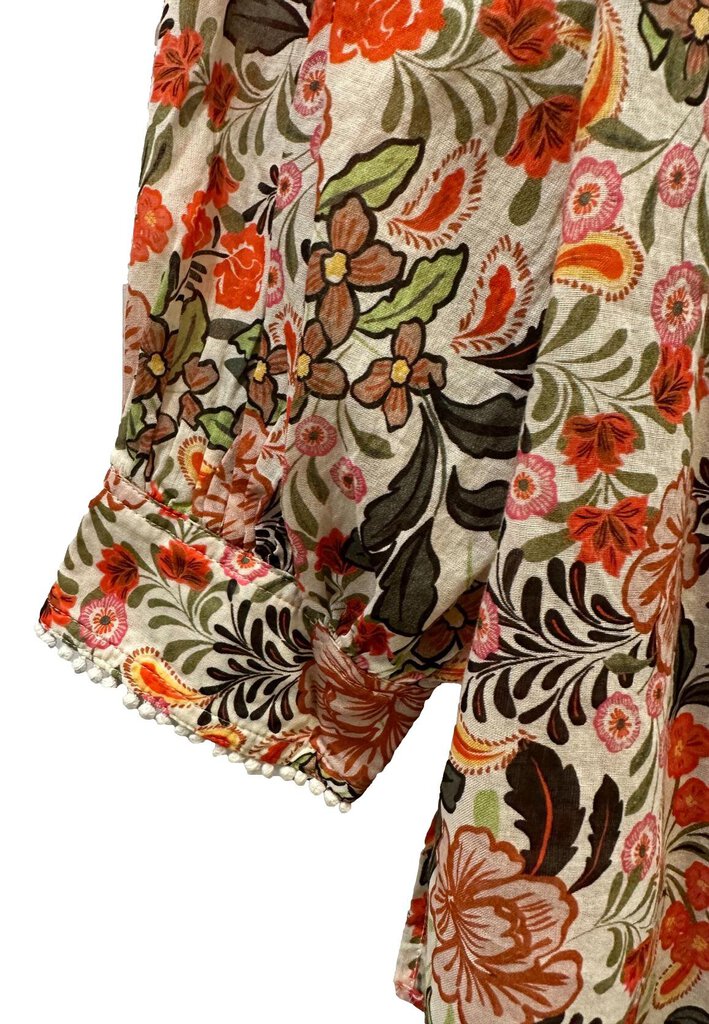 JOHNNY WAS COTTON VALECIA CIRCLE YOKE BLOUSE TOP