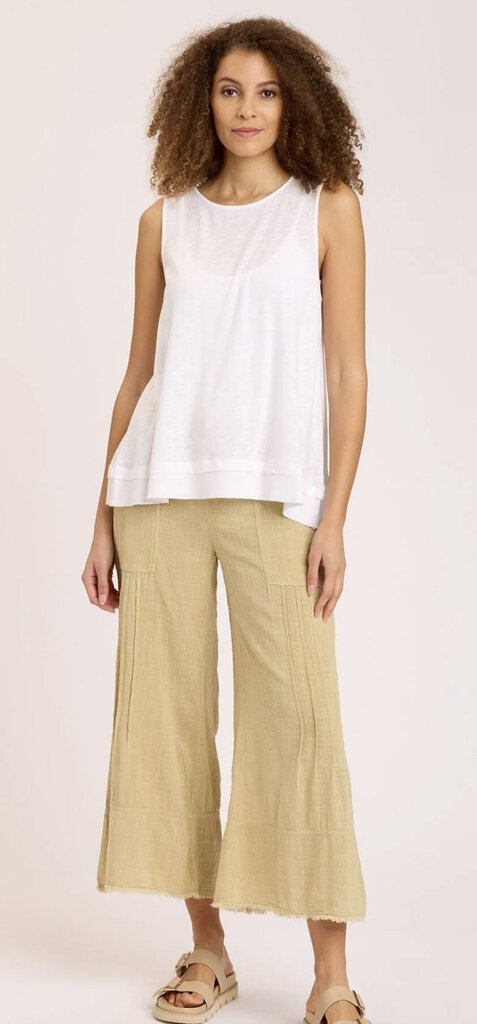 WEARABLES Wide-Leg Cocoon Gauze Crop Pant