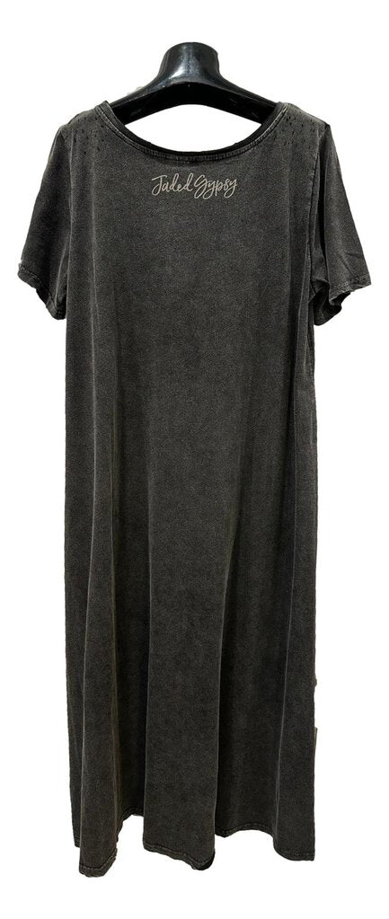 JADED GYPSY Antique Black Short Sleeve Solar Moves Dress