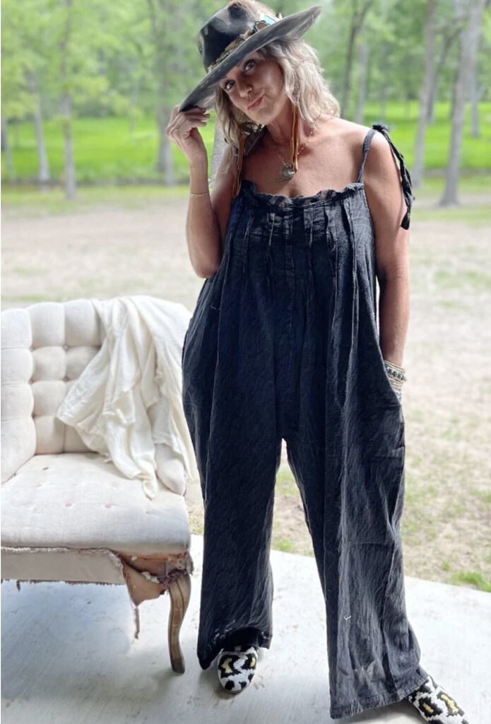 Jaded Gypsy Sleeveless Vintage Black Tie Shoulder Bittersweet Jumper