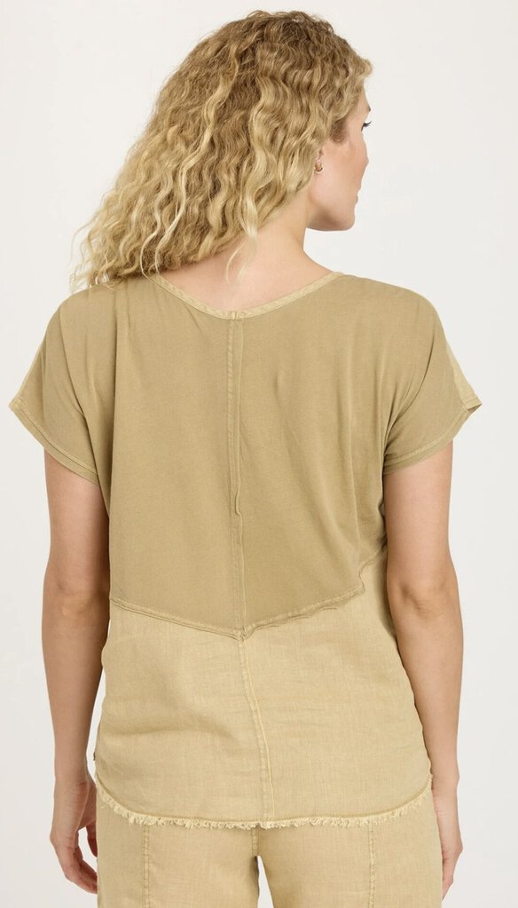 XCVI MUTED LINWOOD SANDS SHORT SLEEVE WITH SIDE SNAPS TOP