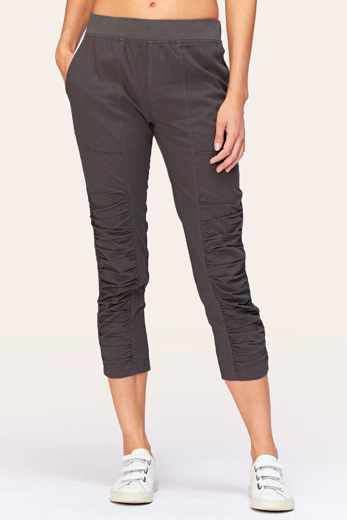 XCVI Charcoal Grey Geyser Ruched Crop Pant