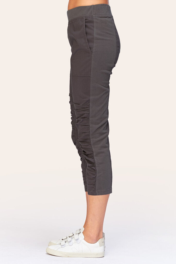 XCVI Charcoal Grey Geyser Ruched Crop Pant