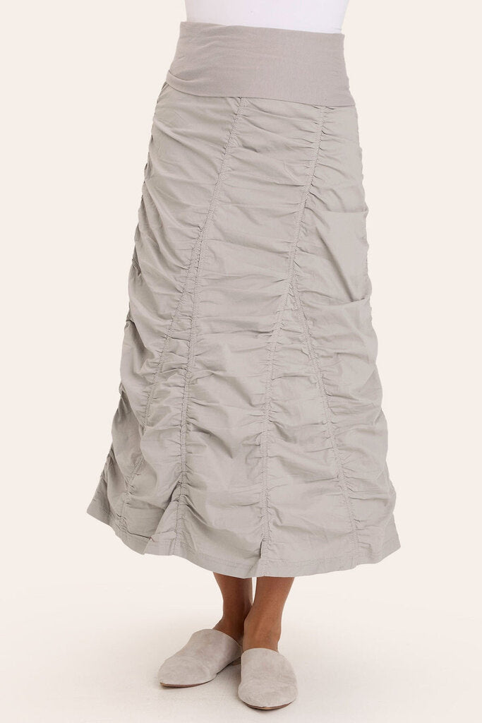 XCVI Light Grey Peasant Ruched Skirt