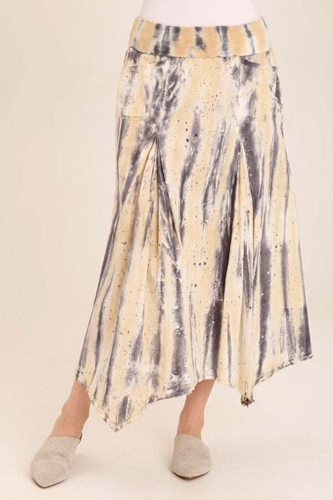 WEARABLES Linen Bohemian Sharkbite Maxi Skirt