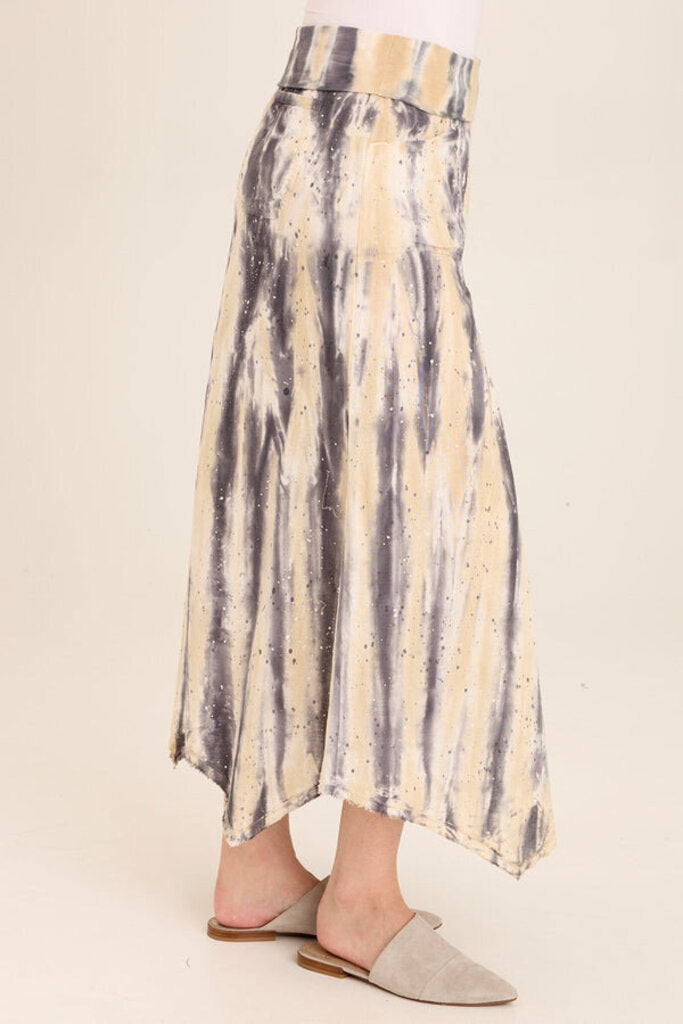 WEARABLES Linen Bohemian Sharkbite Maxi Skirt