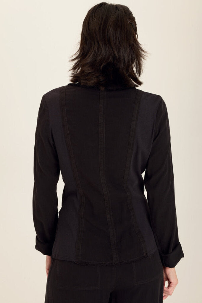 WEARABLES Black Button-up Twill Safari Jacket