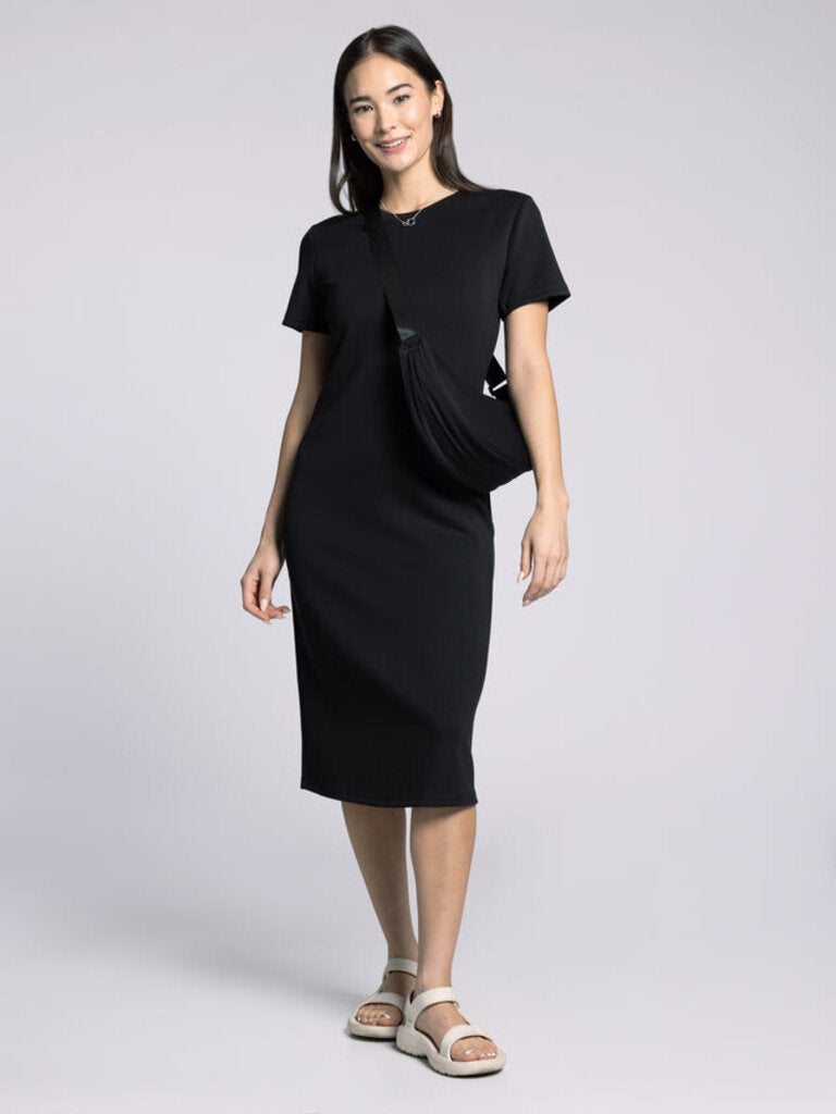 THREAD & SUPPLY BLACK SHORT SLEEVE DAYTON DRESS