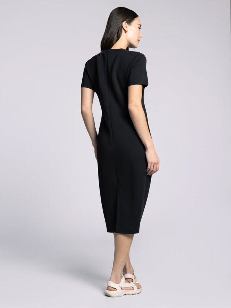 THREAD & SUPPLY BLACK SHORT SLEEVE DAYTON DRESS