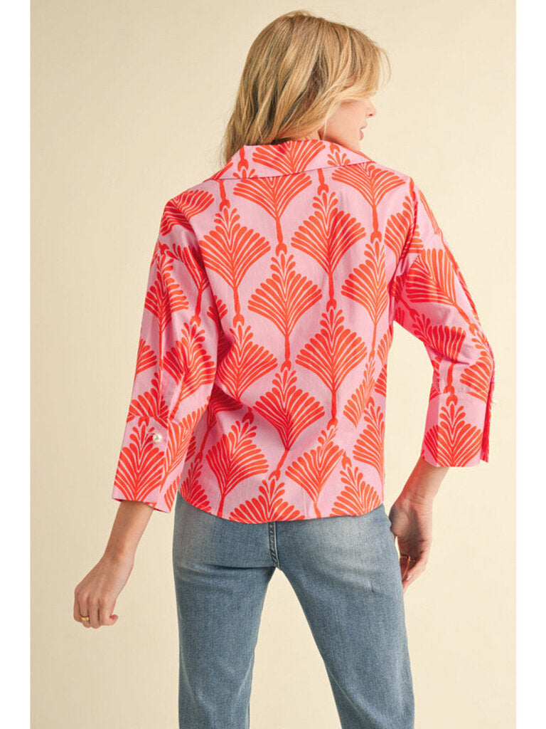 JODIFL Orange and Pink Cotton Top