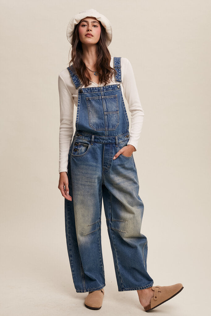 LISTICLE Denim Barrel Jean Overall