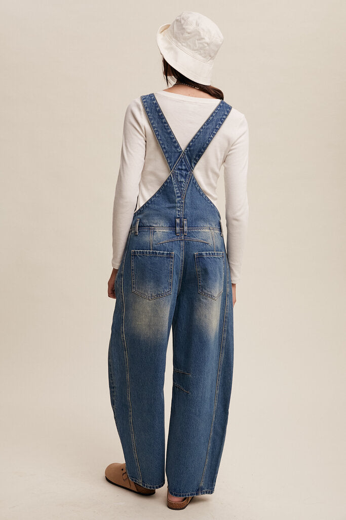 LISTICLE Denim Barrel Jean Overall