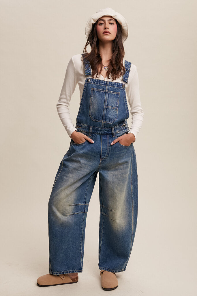 LISTICLE Denim Barrel Jean Overall
