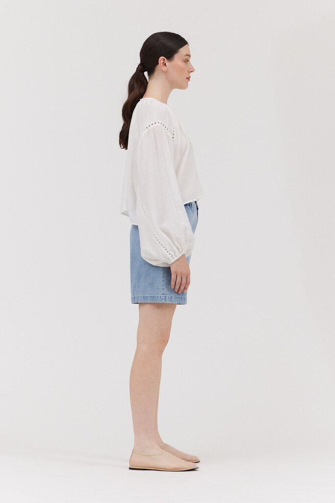 GRADE & GATHER Off White Long Sleeve Top