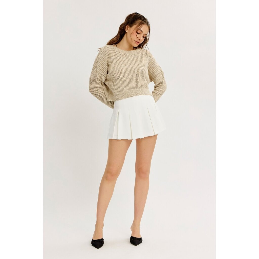 IDEM DITTO Cream and Latte Long Sleeve Sweater Top