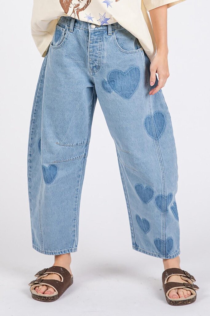 SAG & FIG Denim Barrel Heart Jeans