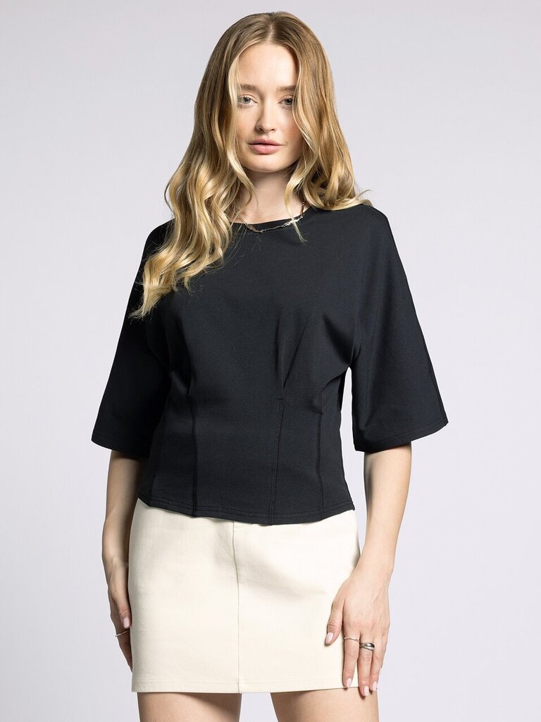 WEEKEND LA Black Short Sleeve Cotton Top