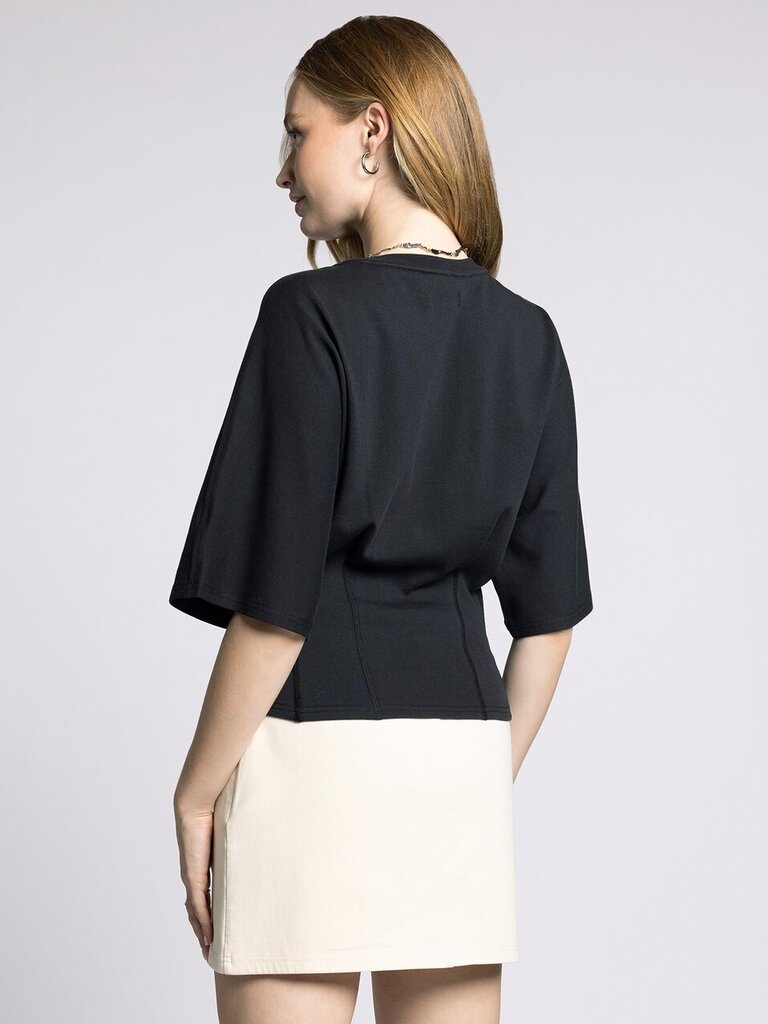 WEEKEND LA Black Short Sleeve Cotton Top