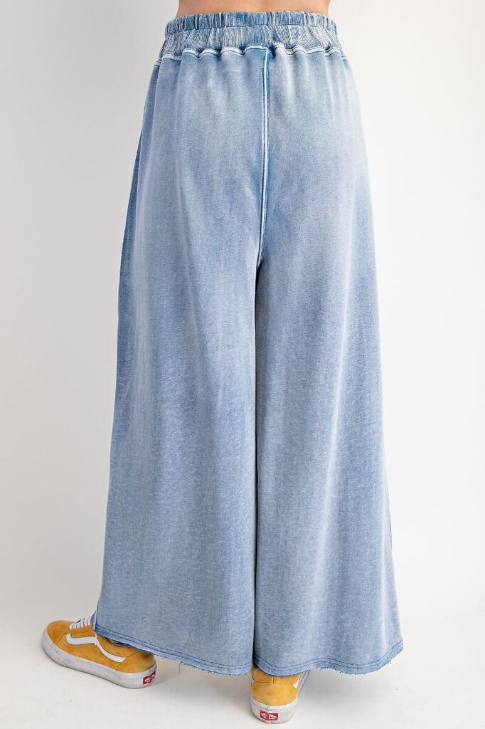 EASEL Cotton Denim Monkey Washed Terry Pants