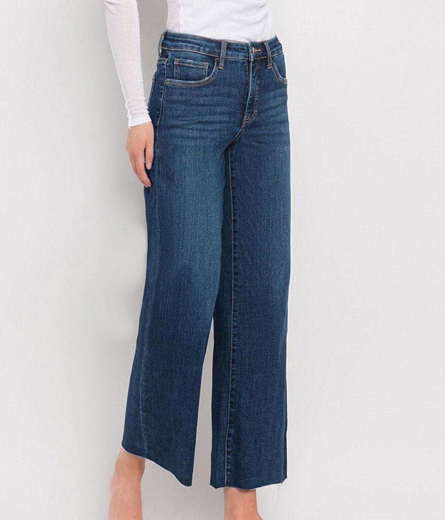 VERVET Tummy Control Mid Rise Wide Leg Jean