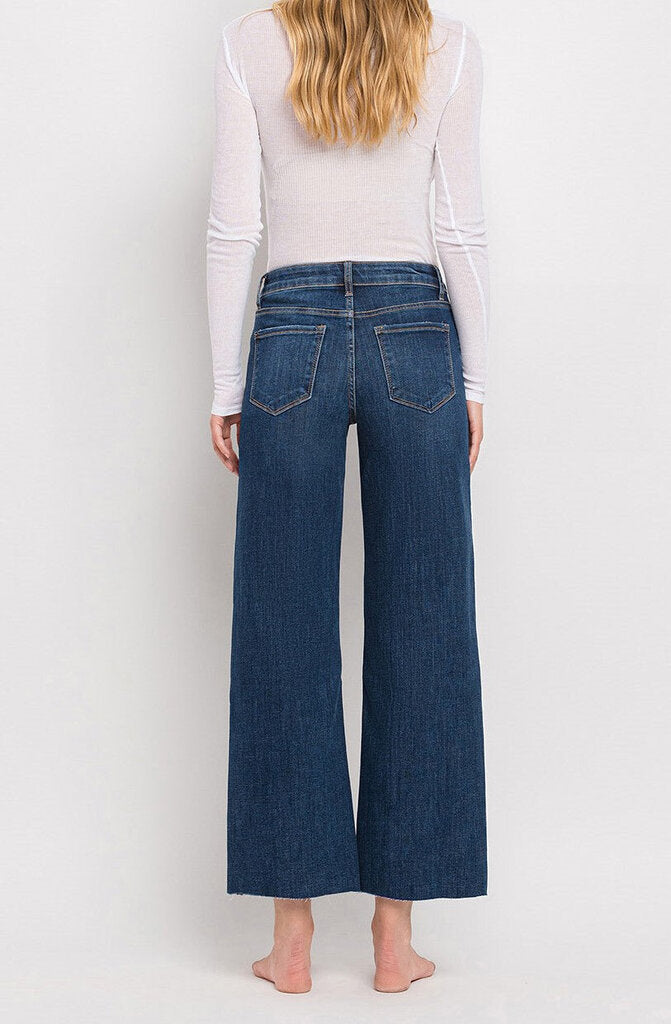 VERVET Tummy Control Mid Rise Wide Leg Jean