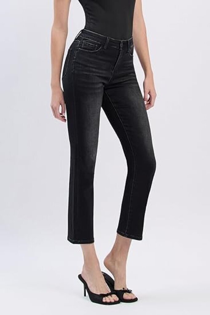 VERVET Black High Rise Super Soft Slim Straight Jean