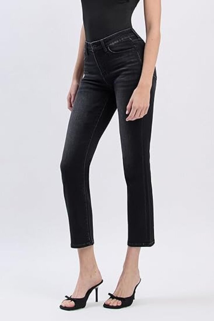 VERVET Black High Rise Super Soft Slim Straight Jean