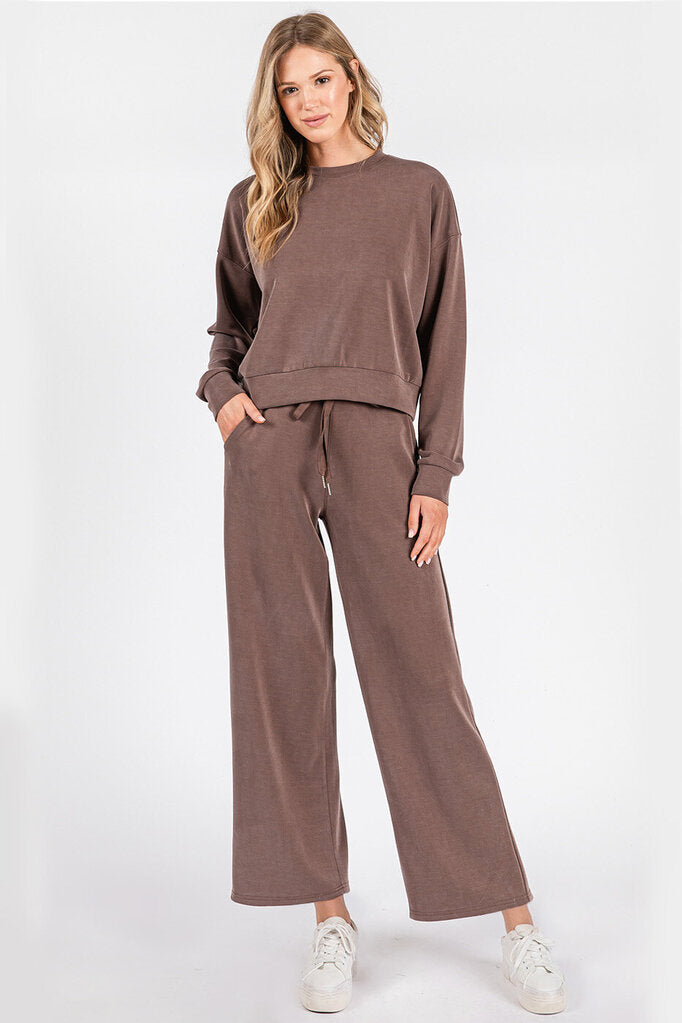 MITTOSHOP COCO KNIT RELAXED FIT TOP AND PANT LOUNGEWEAR