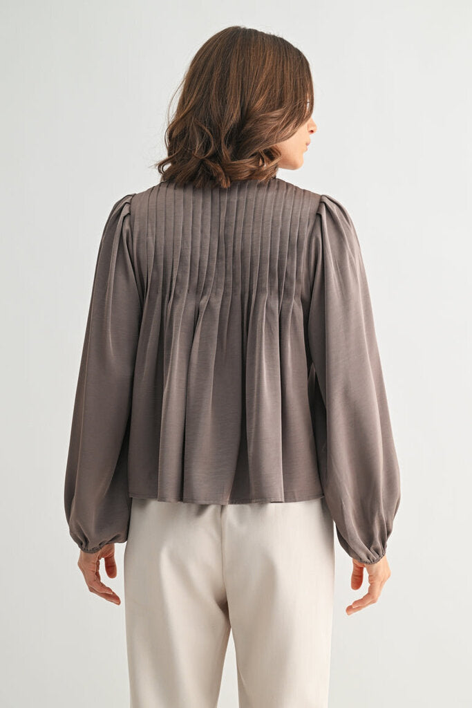 FUN2FUN Mushroom Long Sleeve Pentucking Blouse Top