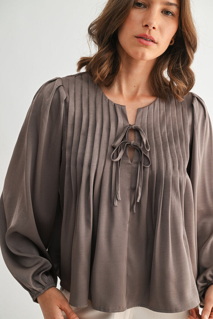 FUN2FUN Mushroom Long Sleeve Pentucking Blouse Top