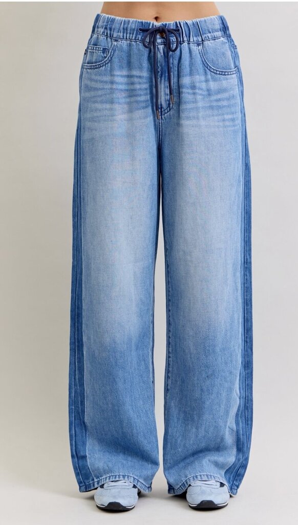 JUDY BLUE High Waist Wilhemina Side Panel Wide Leg Jean