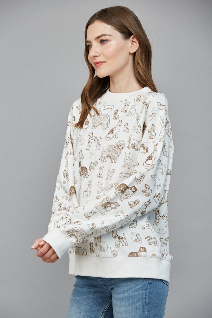 FATE White Long Sleeve Cotton Animal Print Sweatshirt