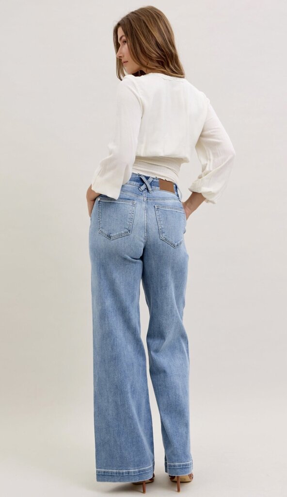 JUDY BLUE High Waist Trouser Wide Leg Jean