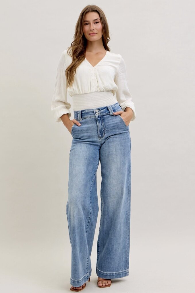 JUDY BLUE High Waist Trouser Wide Leg Jean