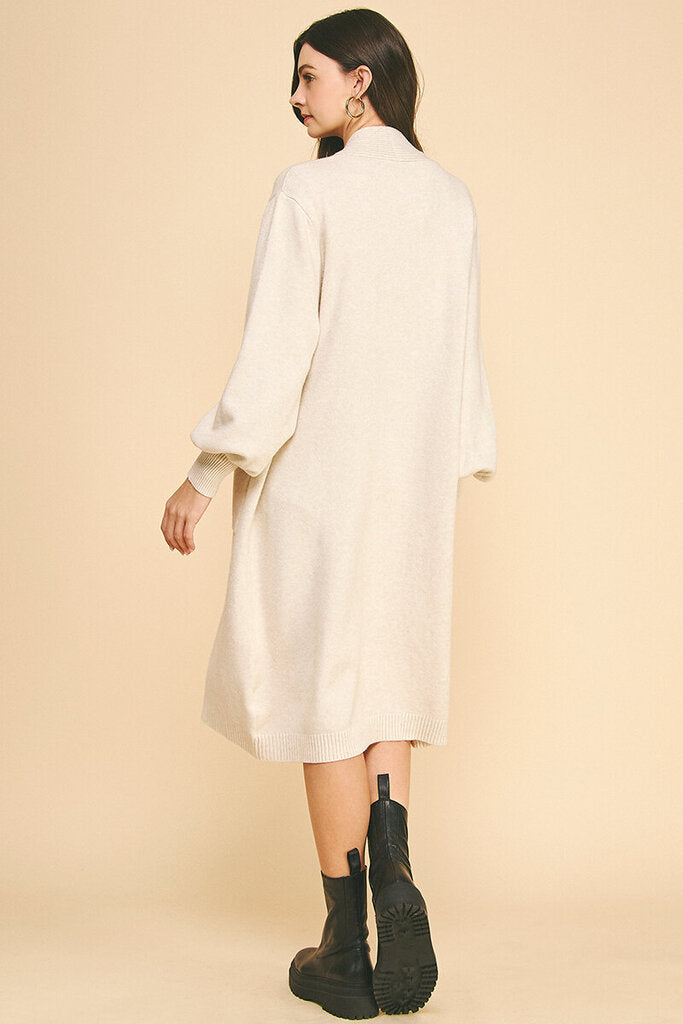PINCH Cream Ballon Sleeve Cardigan Sweater