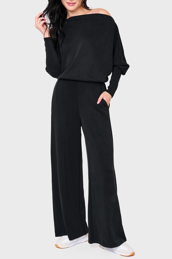 GIBSON Black Cloud Scuba Slouchy Everywhere Jumpsuit