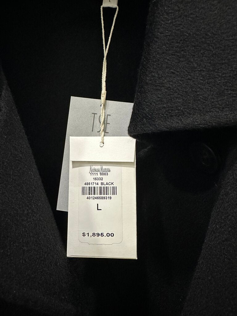 TSE NWT Black Long Sleeve Cashmere Short Jacket Size Large