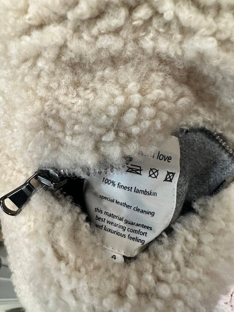 Frauenschuh Milena Shearling and Carmel Suede Reversible Coat NWT Size 12-14