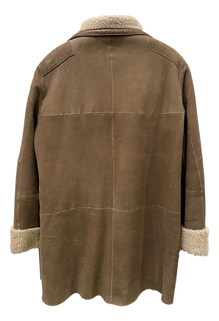 Frauenschuh Milena Shearling and Carmel Suede Reversible Coat NWT Size 12-14