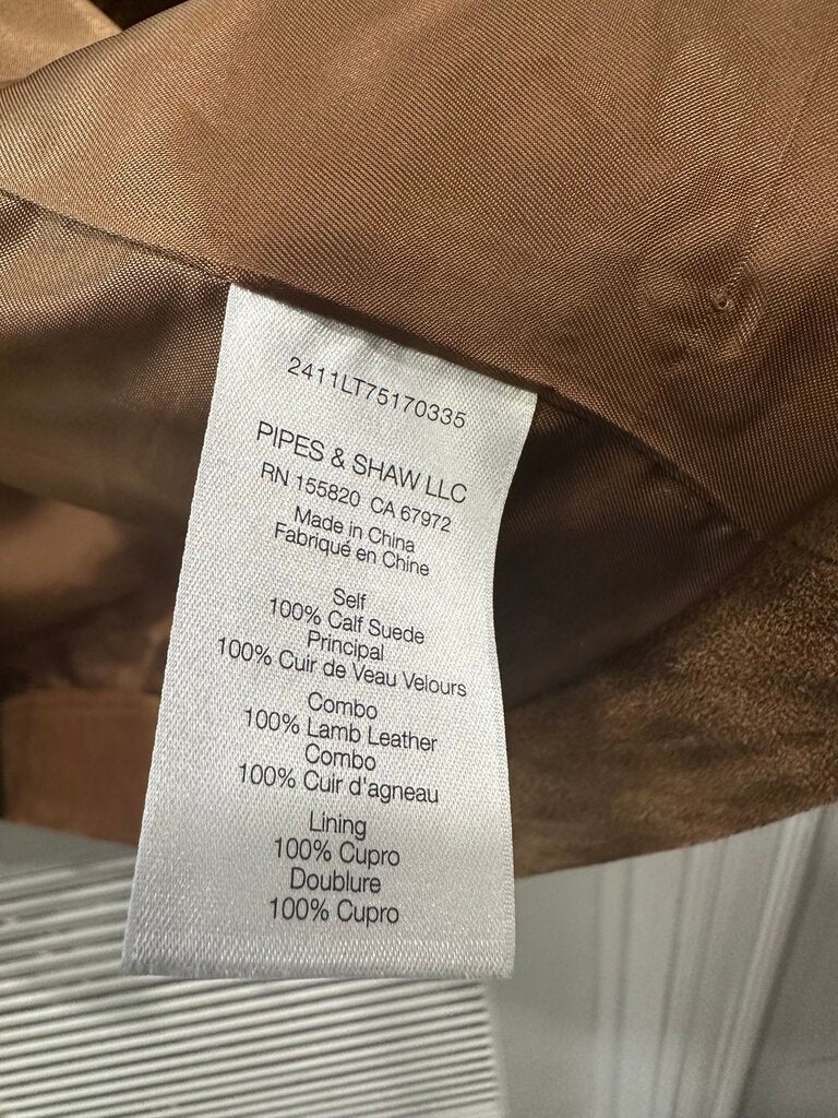 VERONICA BEARD NEW Suz Dickey Suede and Leather Coat Large