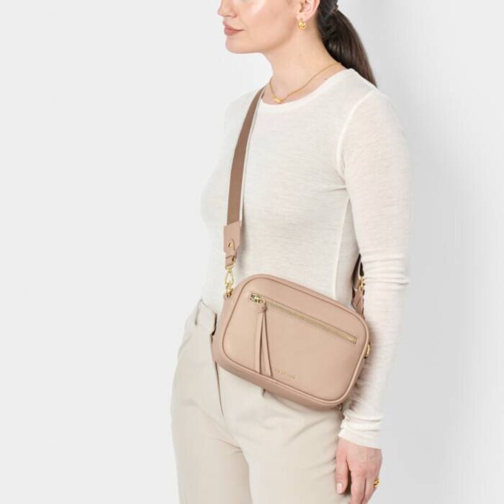 KATIE LOXTON Hallie Two Strap Nude Pink Crossbody Bag