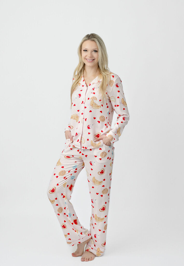 IMBALI Light Pink Printed PJ Lougewear Top and Pant