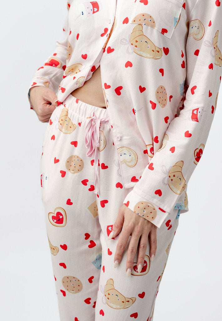 IMBALI Light Pink Printed PJ Lougewear Top and Pant