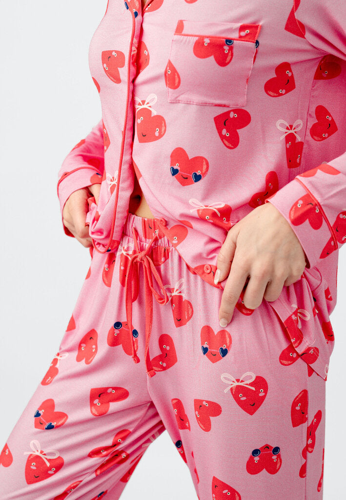 IMBALI Pink Printed PJ Lougewear Top and Pant